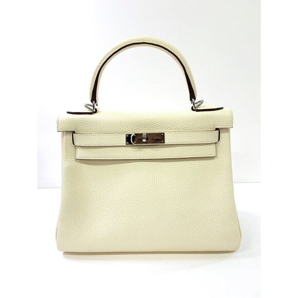 Hermès Kelly 28cm – White Togo Leather with Palladium Hardware - Picture 1 of 7